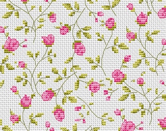 Roses texture. Cross stitch pattern. PDF