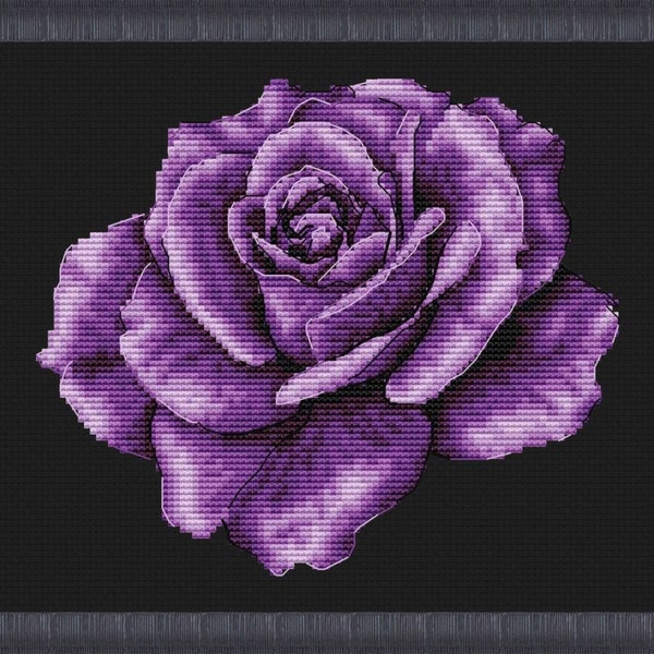 Purple rose. Cross stitch pattern. PDF #1034