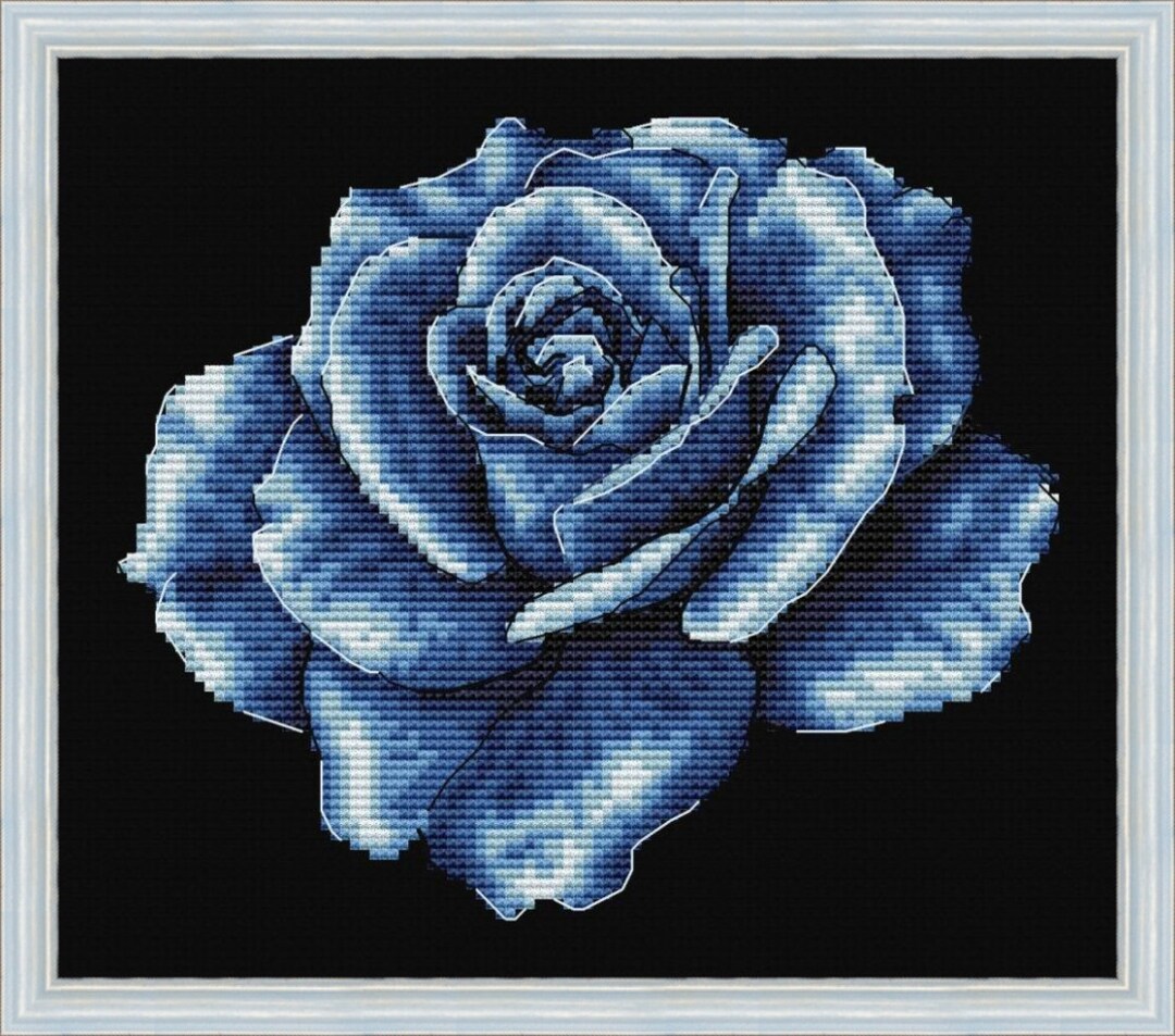 Blue Rose. Cross Stitch Pattern. PDF #1029 - Etsy