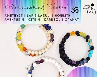 Chakra Bracelet, Aromatherapy Bracelet with Gemstones for Essential Oils, Diffuser/Diffuser Bracelet, Women Gift Ideas