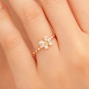 Dainty Butterfly Stacking Ring, Silver Butterfly Ring, Gift for Her, Simple Diamond Ring, Gold Minimalist Ring, Thin Ring, Delicate Ring