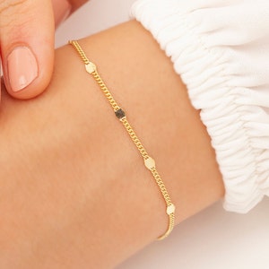 Delicate Drops Bracelet, 14k Gold Chain Bracelet, Dainty Gold Chain Bracelet, Dainty, Perfect for Everyday Wear Bracelet, Dot Chain Bracelet