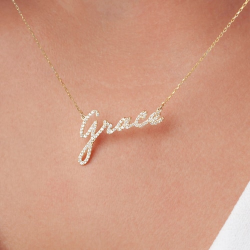 Gold Cubic Zirconia Necklace Diamond 