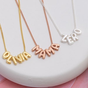 Gold Name Necklace, Bubble Name Necklace, Personalized Jewelry, Name Necklace, 3D Bubble Letter Necklace, Christmas Gift, Balloon Necklace