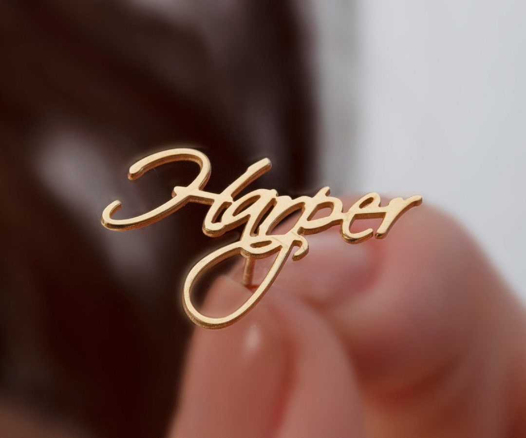 Name Earrings Stud Name Earrings Gold Name Earrings Gift Etsy