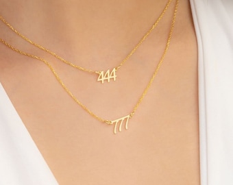Angel Number Necklace, Number Necklace, Lucky Number Necklace,111 Necklace, 222 Necklace, 444 Necklace, 333 Necklace, 777 Necklace