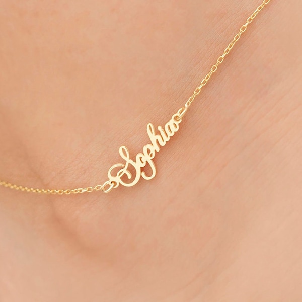 14k Solid Gold Name Anklet, Custom Name Anklet, Mothers Day Gift, Anklet Bracelet with Name, Anklet with Name, Personalized Gift, Initial