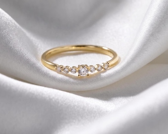 Minimalist Diamond Ring , 925 Sterling Silver Sizes 4-12 Stacking Ring , Cubic Zirconia Ring , Christmas Gift