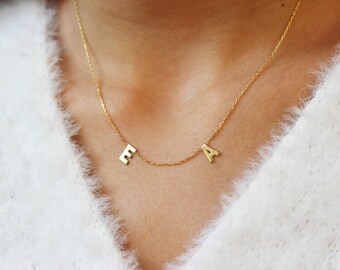 14k Solid Gold Initial Necklace, Gold Letter Necklace, Gift for her, Personalized Jewelry, Dainty letter Necklace, Name Necklace, Moms Gift