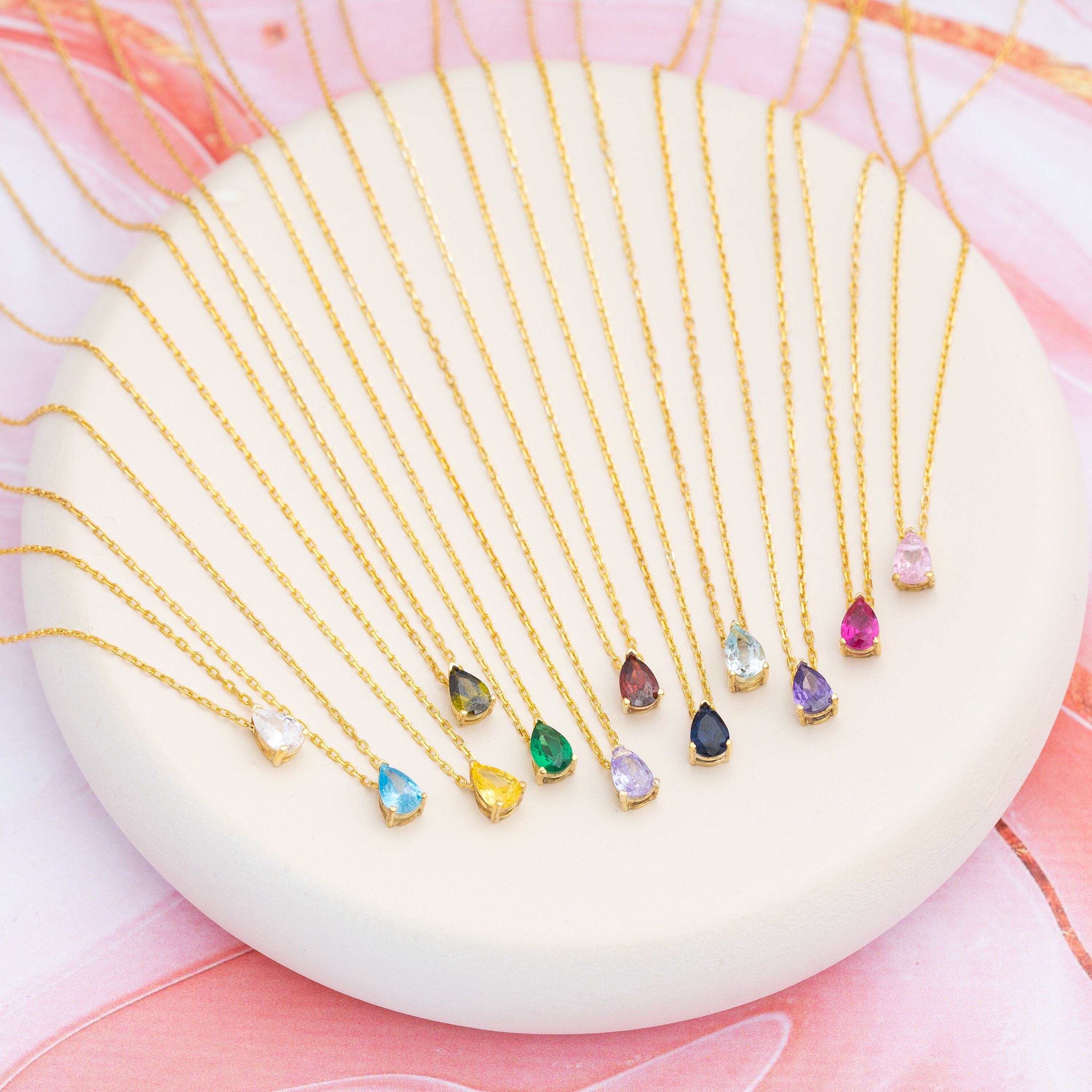 ★ROSEMONT★ 14K necklace (March birthstone) RS1308 March Birthstone Necklace, 14k Solid Gold Birthstone