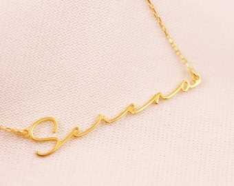 Personalized Name Necklace, 14k Solid Gold Name Necklace, Personalized Jewelry, Personalized Gift, Gift for Her, Moms Gift, Bridesmaid Gift