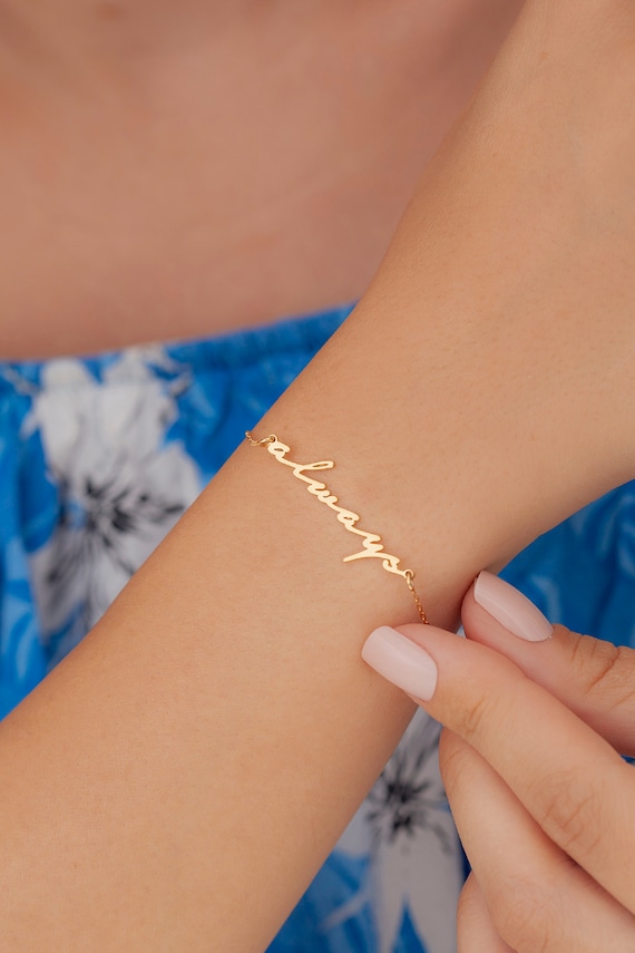 14K Solid Gold Name Bracelet