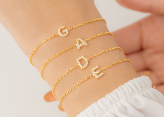 Initial diamond hotsell bracelet