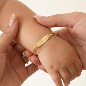 Gold Baby Namen Armband , Baby Id Armband , Benutzerdefinierte Baby Armband , Gold Baby Armband , Baby Gold Armband
