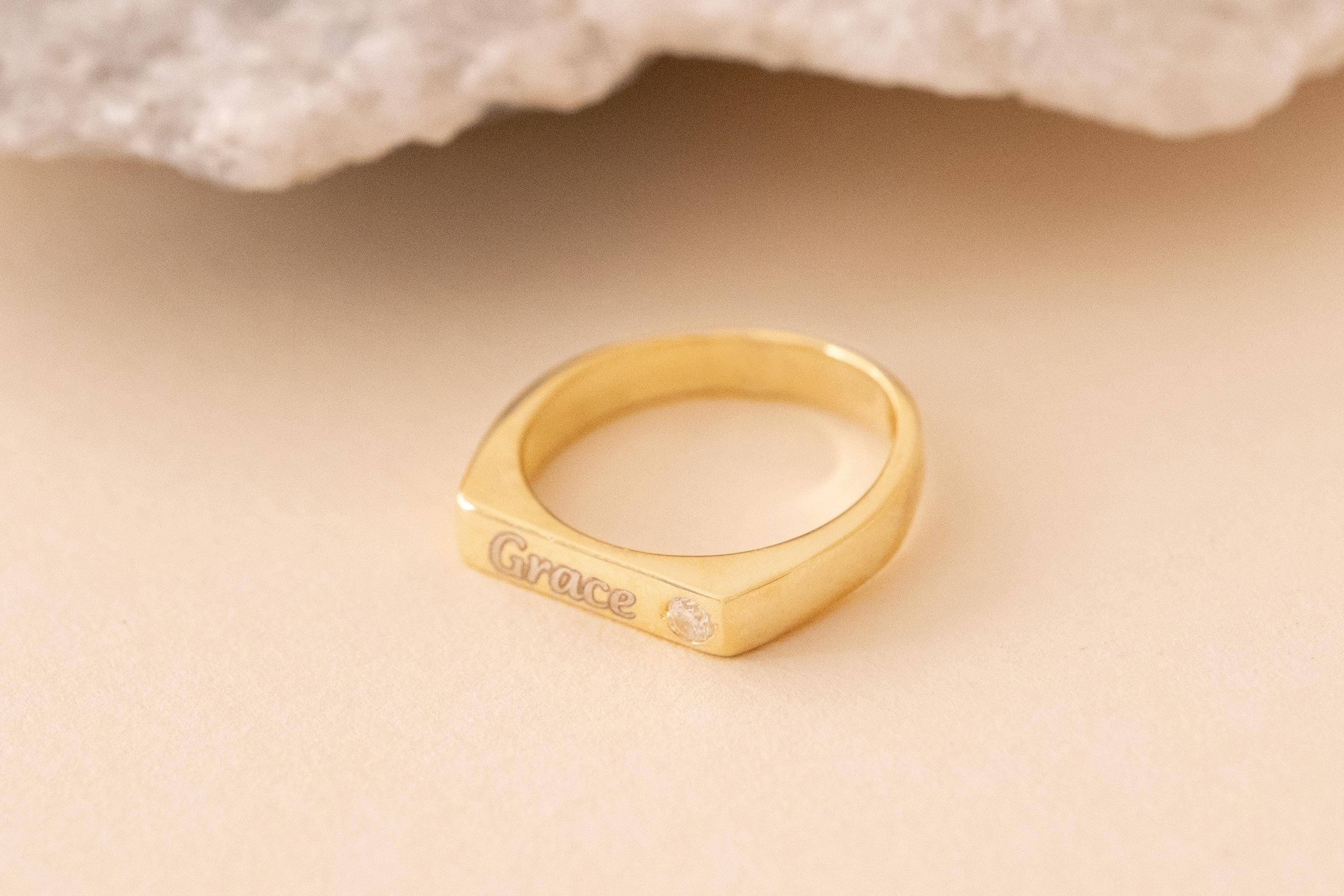 Name Ring , Custom Name Ring , Custom Ring , Birthstone Name Ring ...