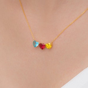 Familie Birthstone Halskette, Birthstone Halskette, Birthstone Halskette, Weihnachtsgeschenk, Mütter Halskette, Birthstone Schmuck