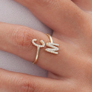 Initiale, bague diamant, bijoux personnalisés, lettre, cadeau personnalisé, fête des mères, lettre diamant, cadeau pour les mamans