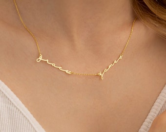 Name Necklaces, Two Name Necklace, Multiple Gold Name Necklace, Dainty Name Necklace, Personalized Jewelry, Personalized Gift, Mom Necklace