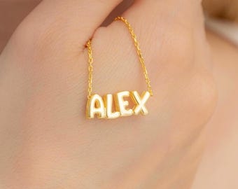 Bubble Name Necklace , Bubble Letter Necklace, Balloon Name Necklace , Balloon Letter Necklace , Balloon Name Necklace , Name Necklace