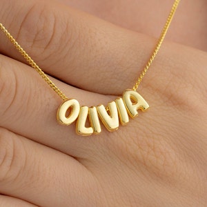 Benutzerdefinierte 3D Blase Namen Halskette, Gold Namen Halskette, zierliche Namen Halskette, Blase Halskette, 3D Namen Halskette, benutzerdefinierte Halskette, 3D Buchstabe