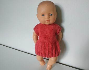Christmas dress miniland 12 inches 32 cm or other doll baby 30 cm