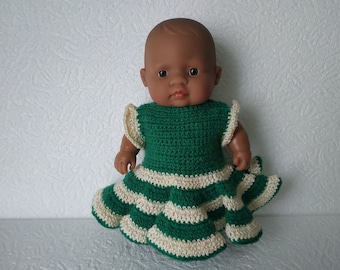 grünes Kleid Miniland 8 Zoll 21 cm oder Mini Paola Reina Wolle