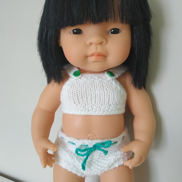 maillot de bain laine miniland 15 pouces 38 cm ou poupée 40 cm