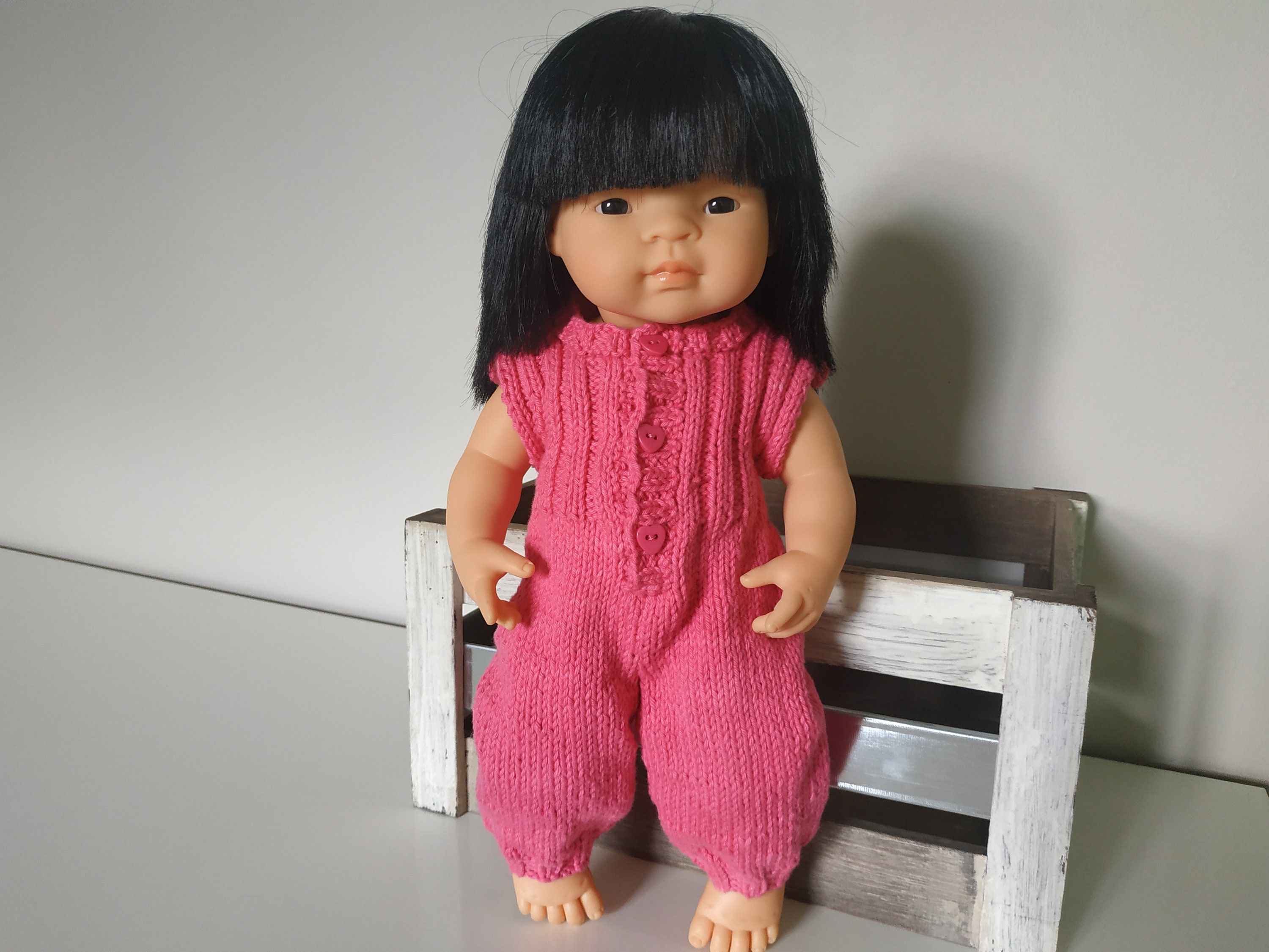 Clothing Doll Miniland 15 Inch 38 Cm Cotton Pink Fushia Etsy