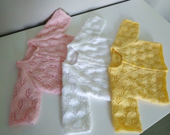 Baby vest 0 to 3 months wool 3 colors of your choice