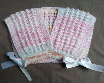 Sweater Bolero Heart Cover Pastel Color Baby wool 0 6 months