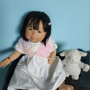 chaleco de lana color pastel bolero jersey Corolla o reborn u otra muñeca bebé 45 50 cm