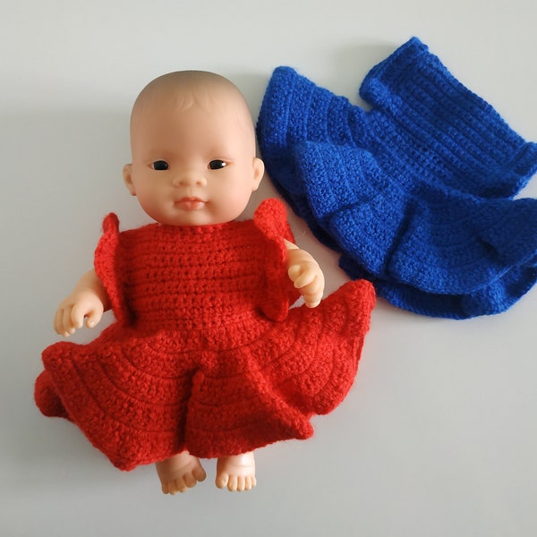 dress wool or cotton doll baby miniland 8 inches 21 cm