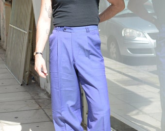 百貨店福袋 Office 80s Pleated Vintage Trousers Rise High Men Unisex / パンツ