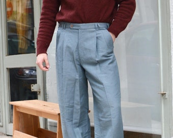 【80s〜】 vintage wide baggy slacks Deadstock Vintage 1980s Pleat-front Trousers (XS-L