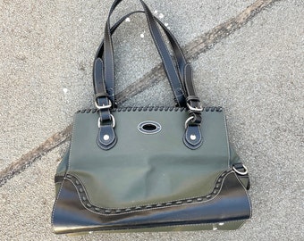 Vintage 90s Leather Green Italian Shoulder Bag