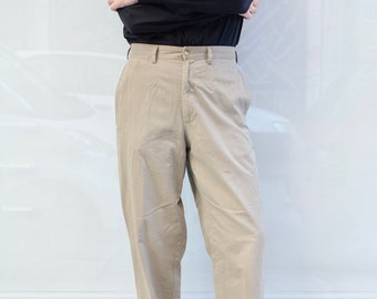 1990s Vintage Khaki Trousers | Size W32L30 / Old School High Rise Trousers