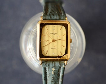 Vintage 70s Orient Rectangular Analog Wrist Watch