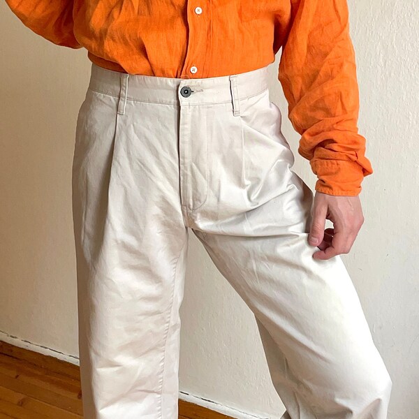 Men's slacks pants, size W34 unclear Beige type Vintage Second Hand