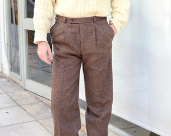 Vintage 80s Pleated  Woolen Office Trousers