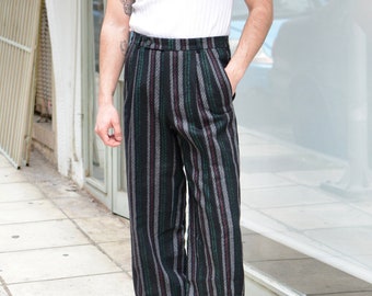 Vintage 80s Striped Office Suit Trousers