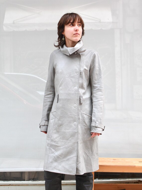 1990s Archive Emporio Armani Gray Trench Coat - Etsy