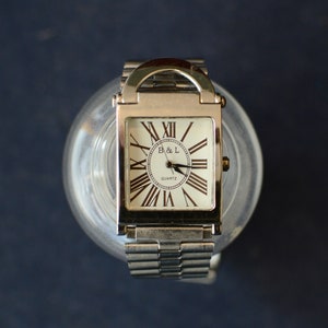 Vintage 90s Rectangular Watch / Unisex Analog Wrist Watch image 1