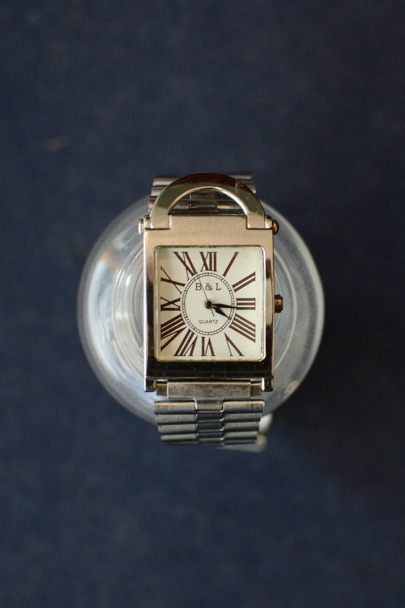Vintage 90s Rectangular Watch / Unisex Analog Wrist Watch image 1