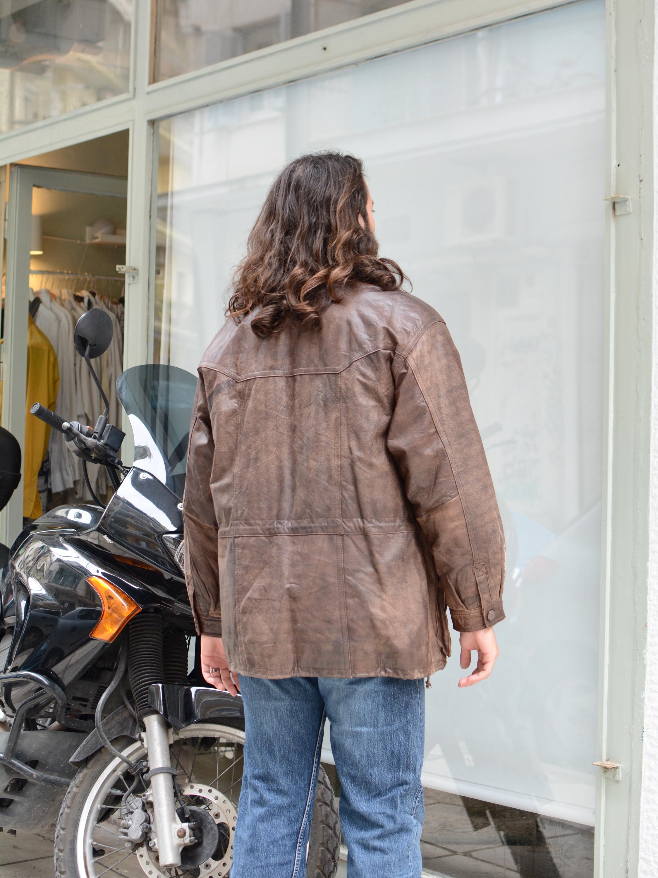 Vintage 80s Bomber Brown Leather Unisex Jacket - Etsy Vintage 80s Bomber Brown Leather Unisex Jacket - Etsy