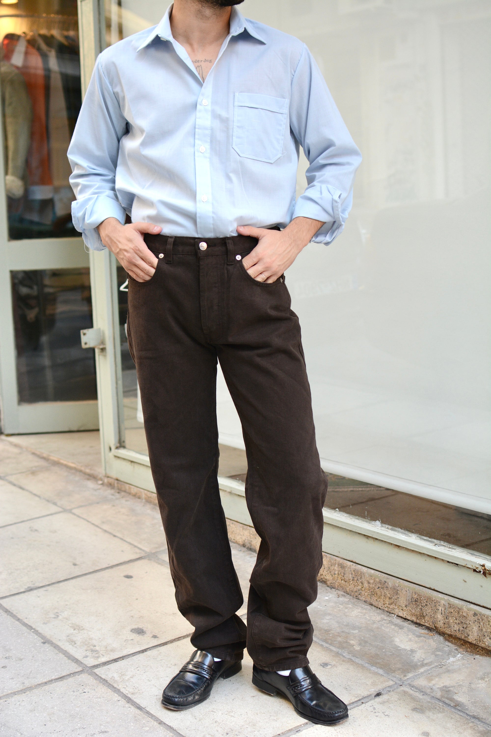 Vintage Brown 90s Jeans / Unisex Men High Rise Old School Vintage Brown 90s Jeans / Unisex Men High Rise Old School
