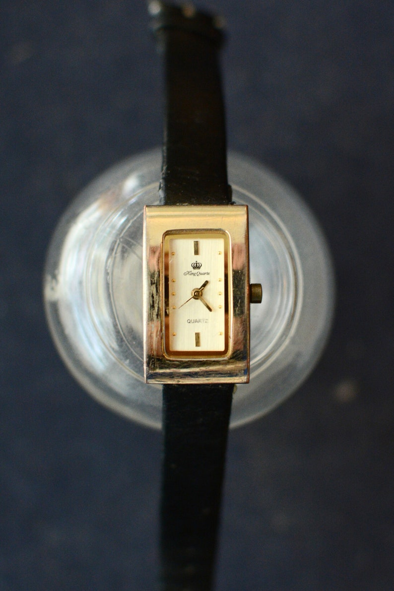 Vintage 90s Rectangular Watch / Unisex Analog Wrist Watch image 1