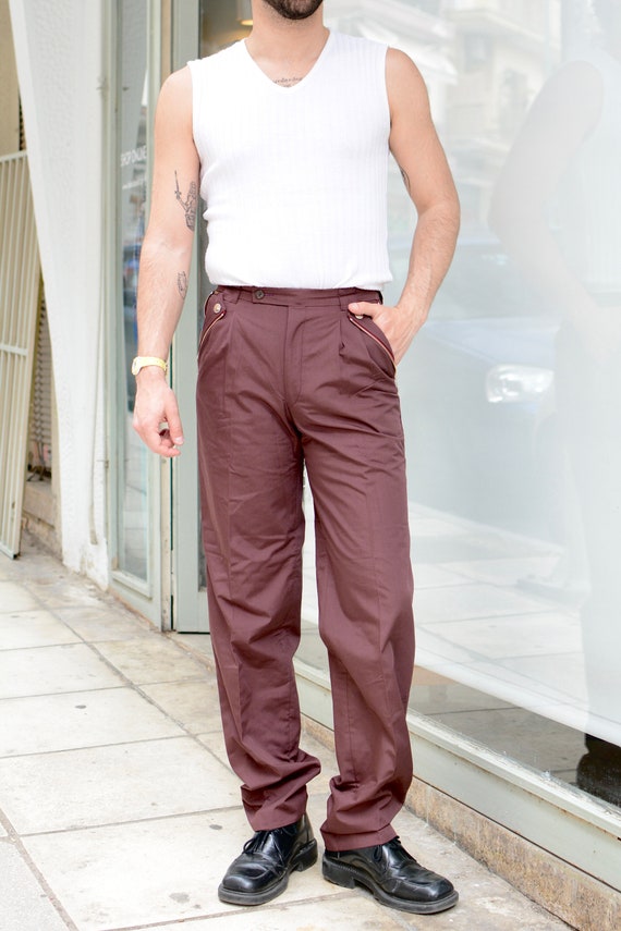 Vintage 90s Pleates Trousers / Unisex Men High Rise Suit Pants - Etsy