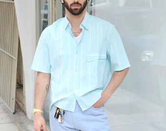 Vintage 90s Striped Cropped Summer Unisex Shirt