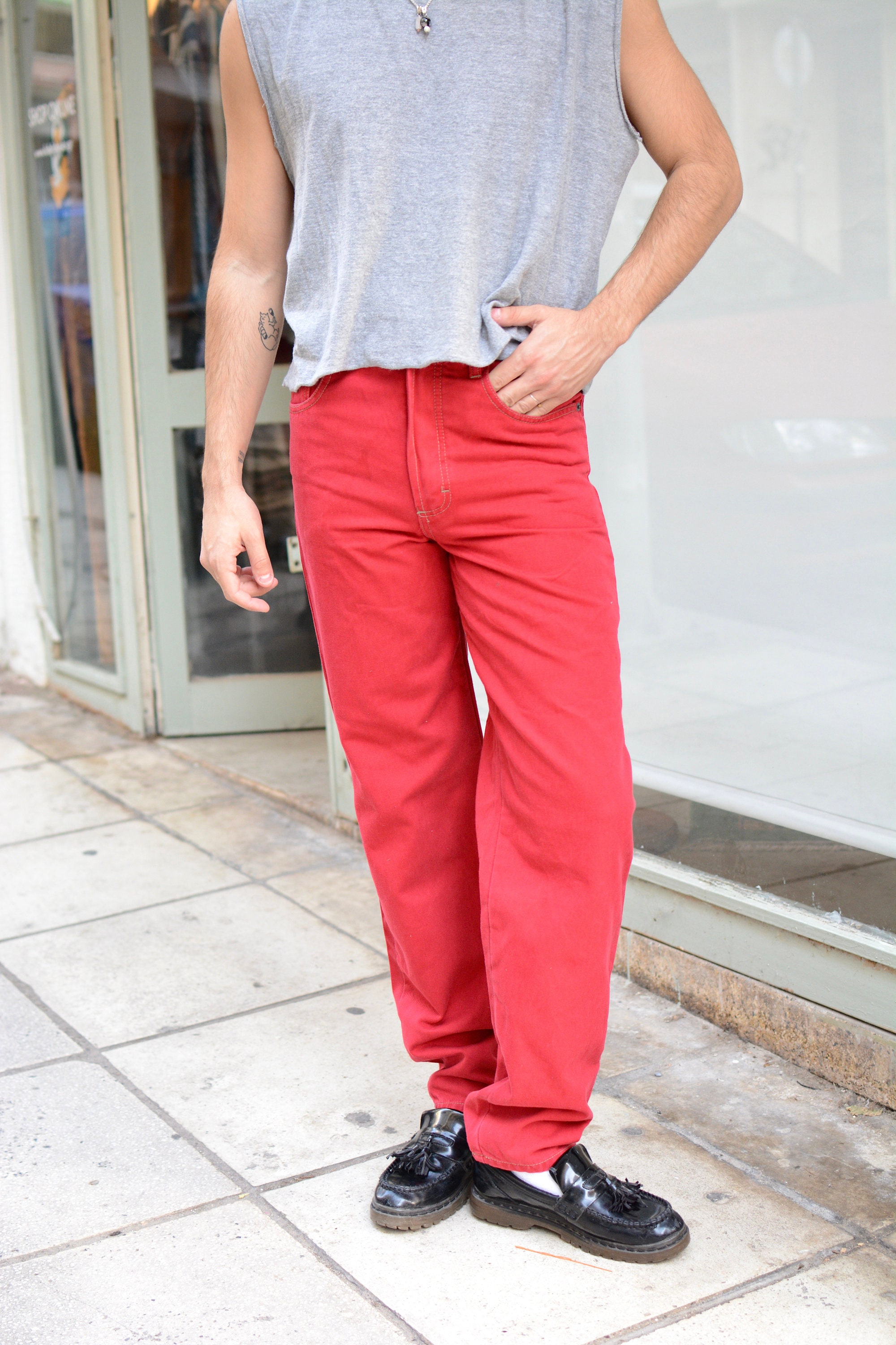 Men's Red Jeans