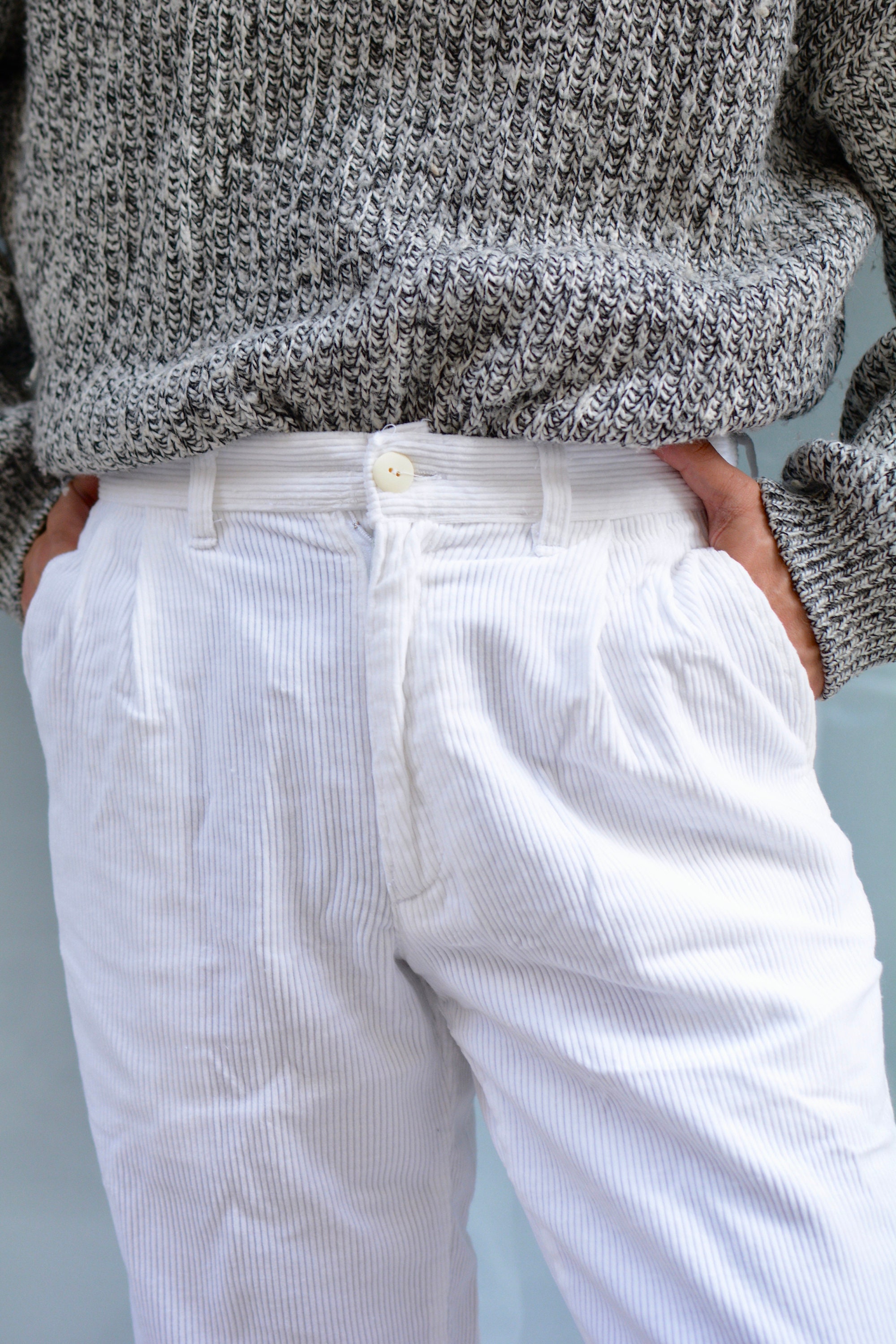 Vintage Pleated 80s Corduroy Trousers / Unisex Men High Rise Vintage Pleated 80s Corduroy Trousers / Unisex Men High Rise